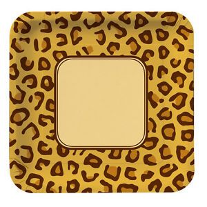 Animal Print Party Supplies Leopard Cat Dinner Banquet Paper Plates