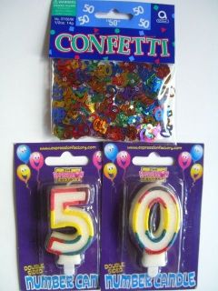 50th Birthday Cake Candles Confetti Party Age 50