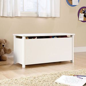 New SEALED White Wood Toy Organizer Storage Box Bin Chest Kids Toddlers Room