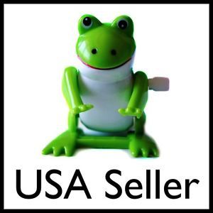 Wind Up Back Flipping Frog Toy Plastic Kids Children Party Gift Stocking Stuffer