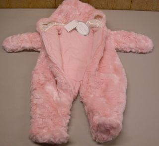Koala Baby Boutique Faux Fur Zip Snow Suit 3 6 Months 13 17 lbs Pink New