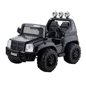 Black 12 Volt SUV Ride on Toy Truck Vehicle Kids Electric Car Pedal Power Car