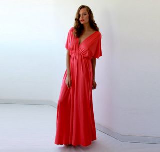 2013 Coral Red Long Maxi Evening Dress One Size Sexy Summer Party Women Gown