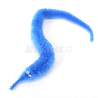 Blue Vivid Lovely Magic Wiggly Twisty Fuzzy Soft Worm Toy with Cute Eyes