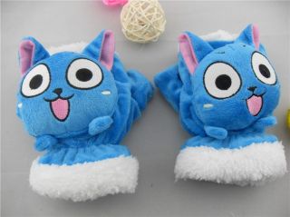 Fairy Tail Anime Happy Cat Soft Plush Gloves Costume