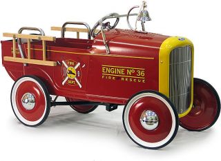 1932 Red Fire Engine Ford Retro Pedal Car Truck Kids Ride on Toy New