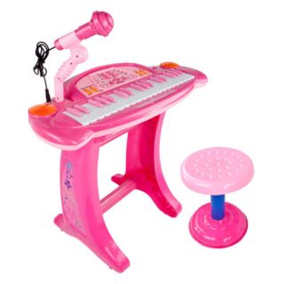 Kids Girl Children Pink Piano Musical Toy Keyboard Microphone Organ Karaoke New