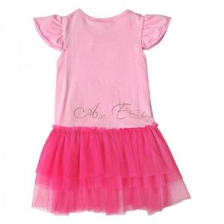 Sz 1 6 Peppa Pig Girls Short Sleeve Party Top Dress Pink Ruffle Tutu Skirt