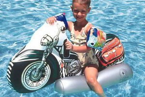 48" Inflatable Motorcycle Jumbo Ride on Kids Pool Float Water Toy Poolmaster 6