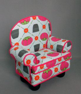 Miniature Upholstered Chair for Silkstone Barbie Fashion Royalty Doll Displays