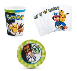 Pokemon Birthday Party Supplies Plates Napkins Cups Set for 8 or 16 New