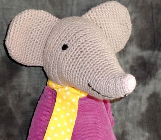 Pottery Barn Kids Crochet 17" Plush Gray Lady Mouse Doll