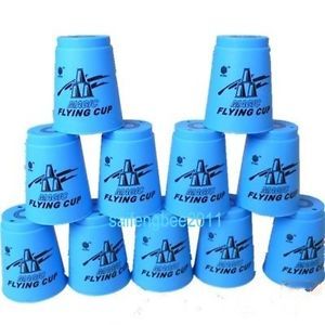 12pcs Speed Stacks Cups Stacking Sport Flying Cup Game Kids Boy Girl Toys Blue J