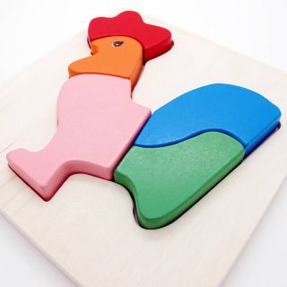 3D Chicken Wooden Stereoscopic Educational Developmental Baby Kids Toys Puzzle