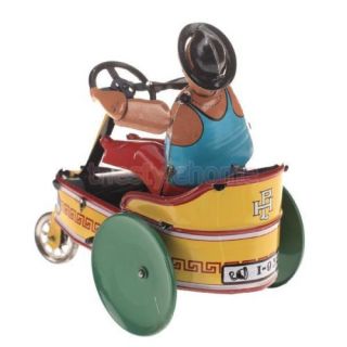 2X Wind Up Clown on Tricycle Clockwork Tin Toy Great Collectable Gift Kids Favor