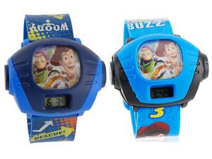 New Blue Cartoon Toy Story Woody Pattern Plastic Kid's Digital Projector Watch