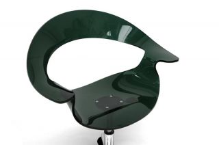 Acrylic Rolling Adjustable Dark Gray Green Modern Ghost Swivel Office Desk Chair
