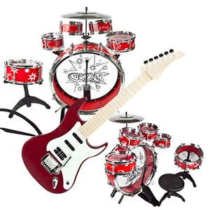 Drum Set Electric Guitar Musical Instruments Toy Educational Playset Girls Kids
