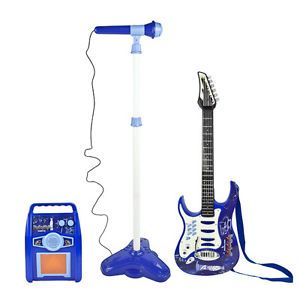 Kids Guitar Toy Amplifier Microphone Battery Operated Singing Band Boy Musical