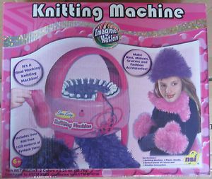 Imagine Nation Kids Toy Knitting Machine Children Sewing Scarfs Hats Gloves