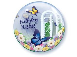 Butterflies Birthday Wishes Bubble Balloon Party Supplies Decorations