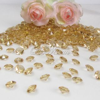 2000 Gold Shadow Diamond Confetti 6 5mm Wedding Party