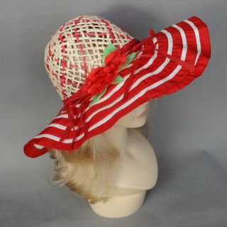 2012 Womens French Summer Beach Visor Straw Hat Flower Wide Brim 5 Colors Choose