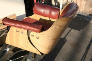 Belvedere 30 Barber Salon Chair Mid Century Modern British Tan Hydraulic Base