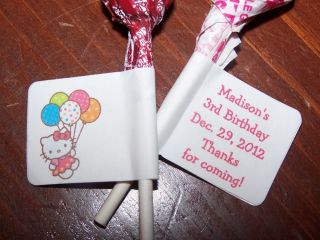 Personalized Hello Kitty Lollipop Sticker Tag Labels