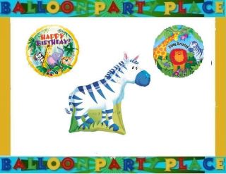 Jungle Safari Animal Elephant Giraffe Birthday Party Supplies Balloons Zebra Kit