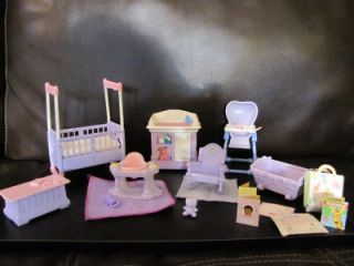 Fisher Price Loving Family Doll House Furniture Set for Baby Nursery Cradle Crib