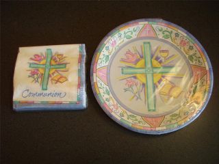 First Communion Confirmation Easter Party Supplies Plates or Napkins Cross New