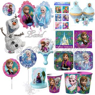 Disney Frozen Party Supplies Mylar Foil Balloons Invitations Plates Napkins Olaf