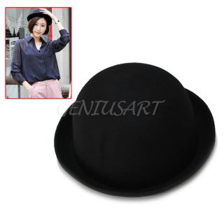 Hot Vogue Black Vintage Wool Lady Trendy Bowler Derby Hat Men's Cloche Cute Cap