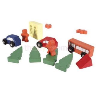 25 PC Lovely Wood Block Train Set Toy for Kids Creative Educational Colorful New