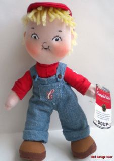 Campbell Kids Boy Doll Century Edition 2004 Soft Doll Stuffed 9" Advertising Toy