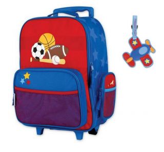 Stephen Joseph Kids Child Rolling Luggage Travel Bag Name Tag Suitcase