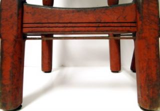 2 Antique Marietta Chair Company Marietta Ohio Wood Bar Stools w Red Vinyl Cover