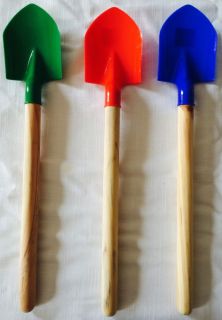 Wood Wooden Handle Toy Sand Shovels Plastic Spade 16" Beach Wedding Party Favors