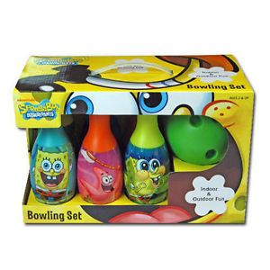 Bowling Gift Set 6 Pins 1 Ball Kids Boys Girls Toy Spongebob Squarepants Nick Jr
