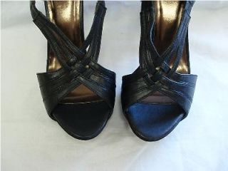 Joey O Womens Ladies Black Peep Toe Stiletto Platform Heel Shoe Sz 9M Sexy