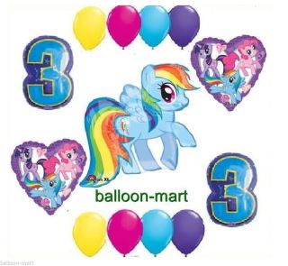 My Little Pony Rainbow Dash 3rd Birthday Party Supplies Balloons Set Three Third
