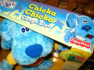 Blue's Clues Room Chicka Conga Dancing Blue Singing Talking w Box Plush Blues