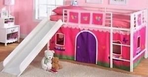 Girls Flower Princess Bunk Bed Curtain Set Play Loft Furniture Kids Toddler Toy