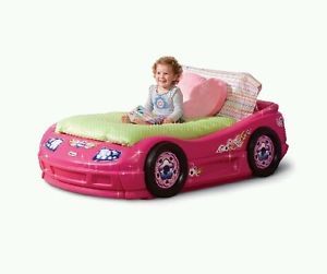 Kids Race Car Pink Bed Frame Children Toy Furniture Home Bedroom Dresser Matress