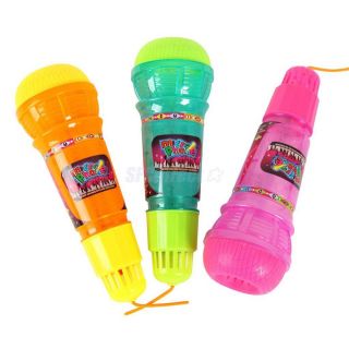 Random Color Plastic Emulation Microphone Mic Kids Pretend Play Toy with Battery