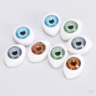 8pcs Plastic Oval Fake Eyes Eyeballs for Mask Doll Bear Toy DIY 4 Colors 5mm