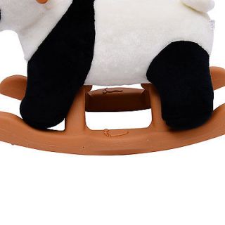 Qaba Baby Kids Toy Plush Rocking Horse Style Panda Bear Theme Riding Rocker