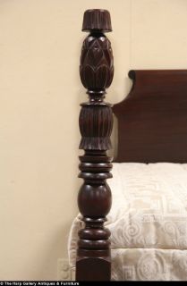 Pair 1835 Carved Antique Beds Adapted to Twin Extra Long