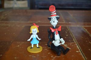 Lot 4 Dr Suess Toy Figures Cat in The Hat Sally Grinch Max The Dog